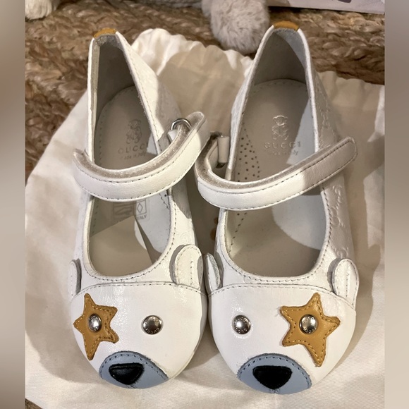 GUCCI shoes kids girls leather Bear toe Shoes.Size E21/22 US 5/6 w/Gucci Dustbag - Picture 5 of 11